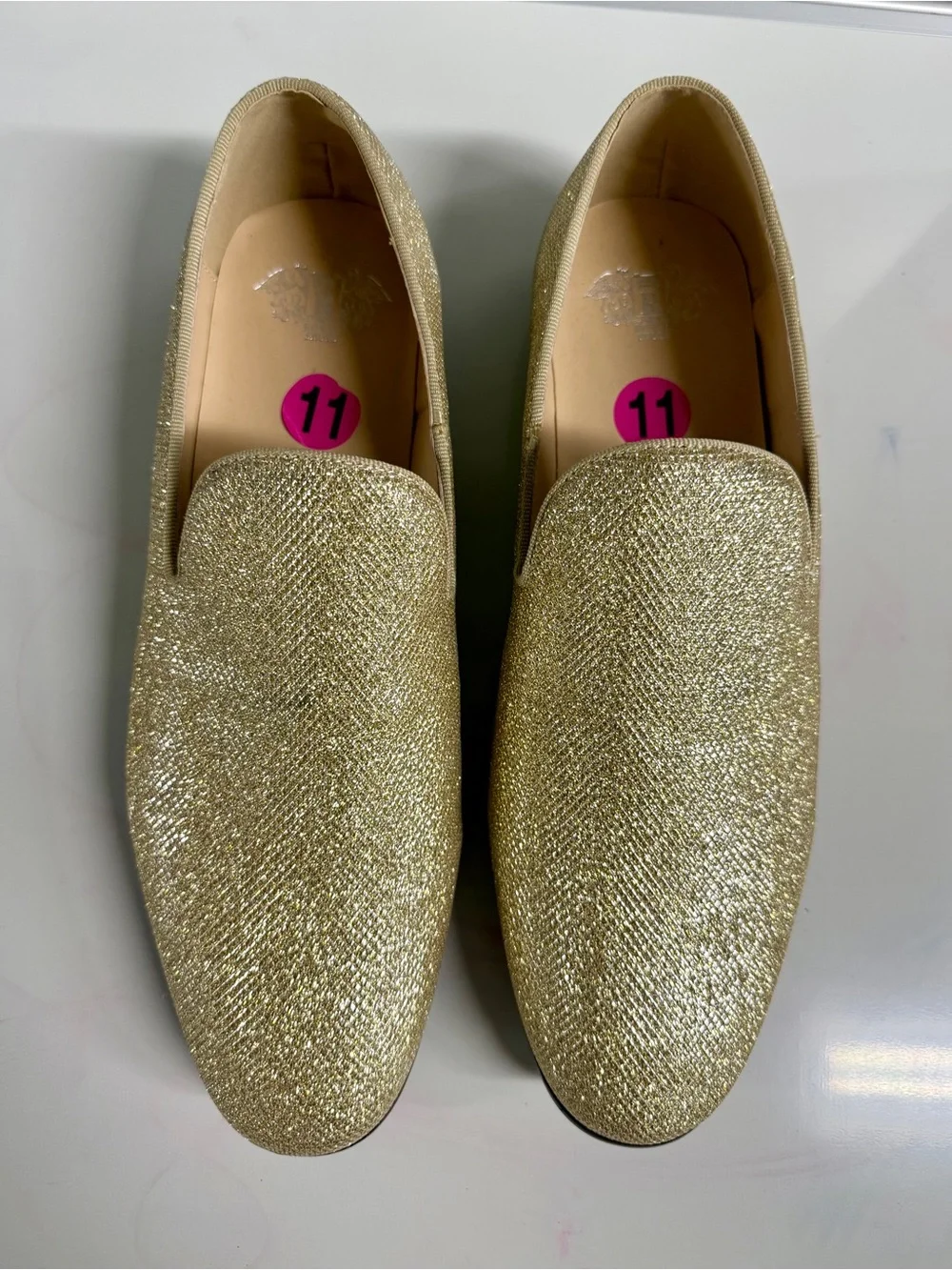 Sparkle Gold Sequins Men’s Slip-On Loafers